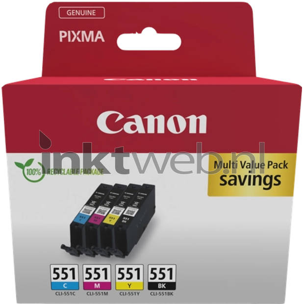 Canon CLI-551 Multipack zwart en kleur cartridge