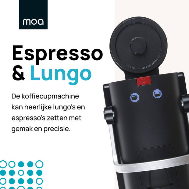 MOA Koffiemachine - Koffiecupmachine - Koffieapparaat voor cups - Espressomachine - Nespresso koffiemachine - espresso &