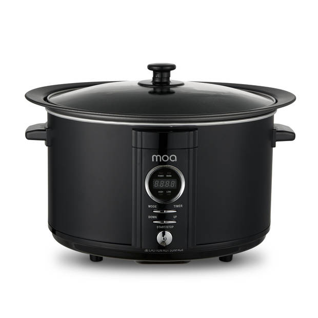 MOA Slowcooker Digitaal - 6,5 liter - Zwart - BPA vrij - SC65DB