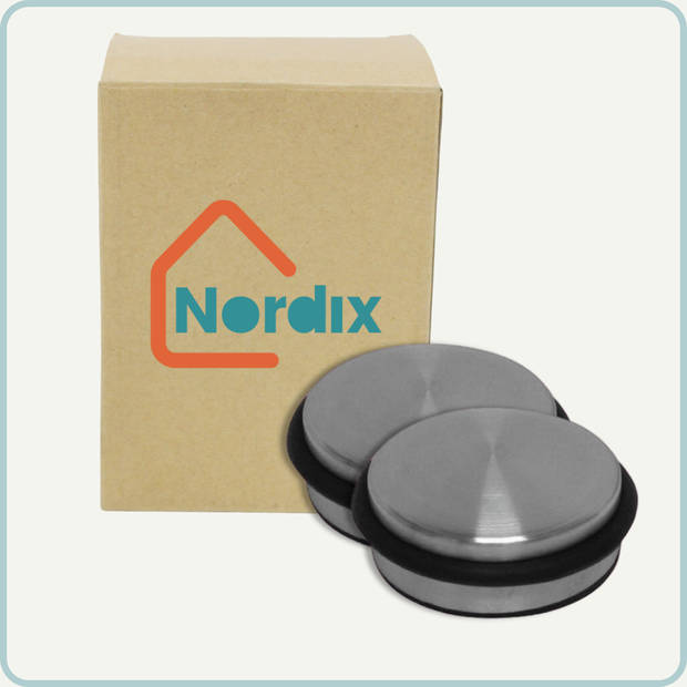 Nordix Deurstop - 2 stuks - Deurstopper - Deurbuffer - RVS - 10,5cm - Binnen