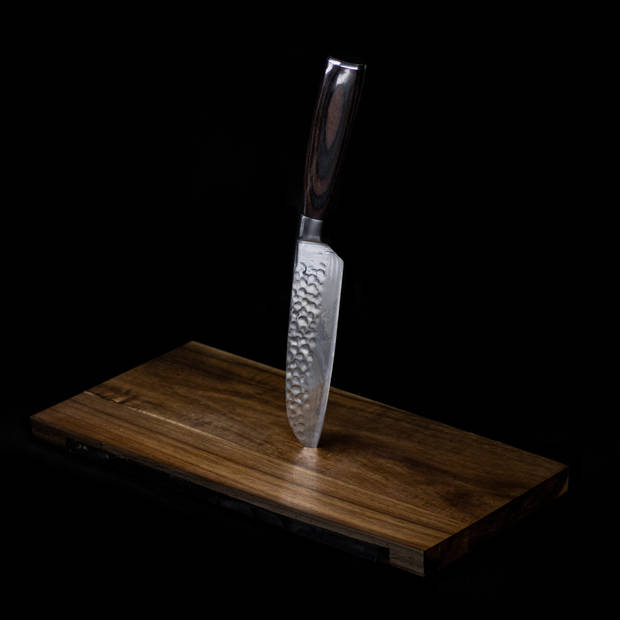 Shinrai Japan - Hammered RVS Santoku mes 13 cm