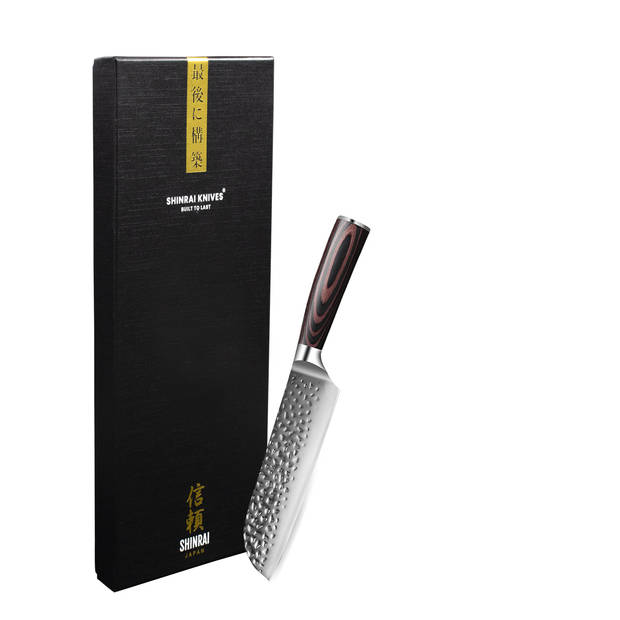 Shinrai Japan - Hammered RVS Santoku mes 13 cm