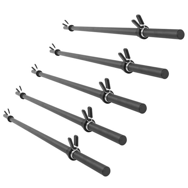 Gorilla Sports Set Aerobic Halterstangen - 5 stuks - Barbell - 130 cm - 30 mm - Incl. Veersluitingen