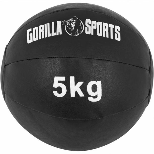 Gorilla Sports Medicijn Bal set 55 kg - 10 trainings Ballen - Medicine ball - Leer