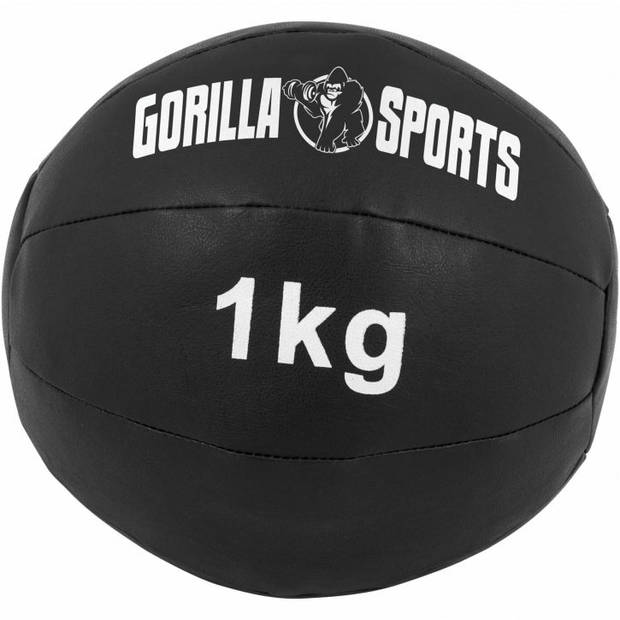 Gorilla Sports Medicijn Bal set 55 kg - 10 trainings Ballen - Medicine ball - Leer