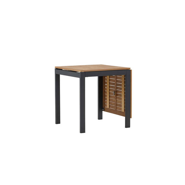 Diego café tafel B70xL70/132cm met extra plaat zwart.