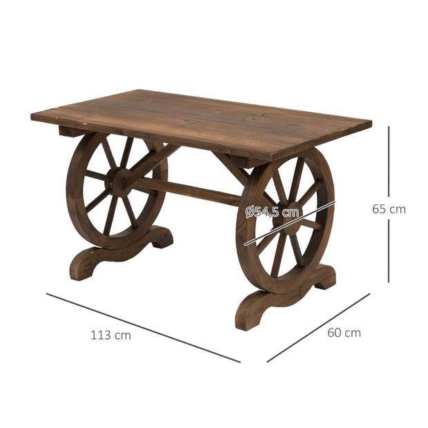 Tuintafel - Balkontafel - Tuinmeubelen - Tafel - Bruin - 113 x B60 x H65 cm