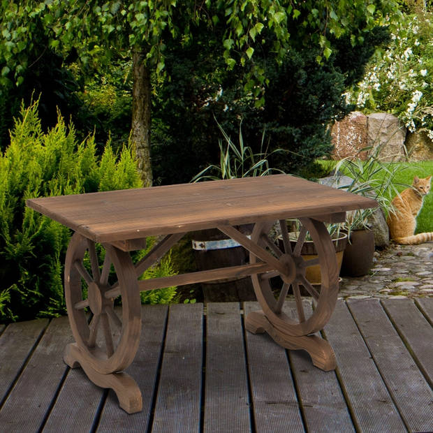 Tuintafel - Balkontafel - Tuinmeubelen - Tafel - Bruin - 113 x B60 x H65 cm