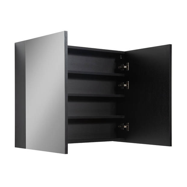 Badplaats Spiegelkast Cuba 90 x 16 x 70 cm - zwart houtnerf