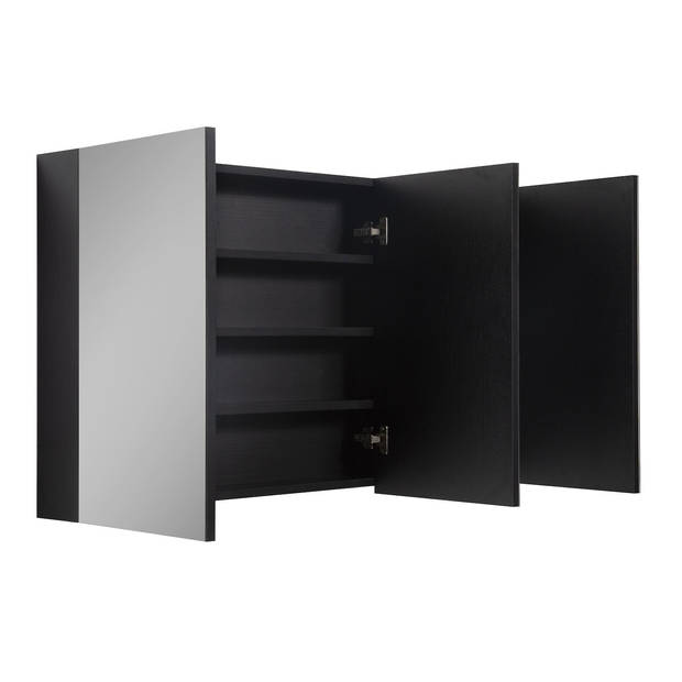 Badplaats Spiegelkast Cuba 120 x 16 x 70 cm - zwart houtnerf