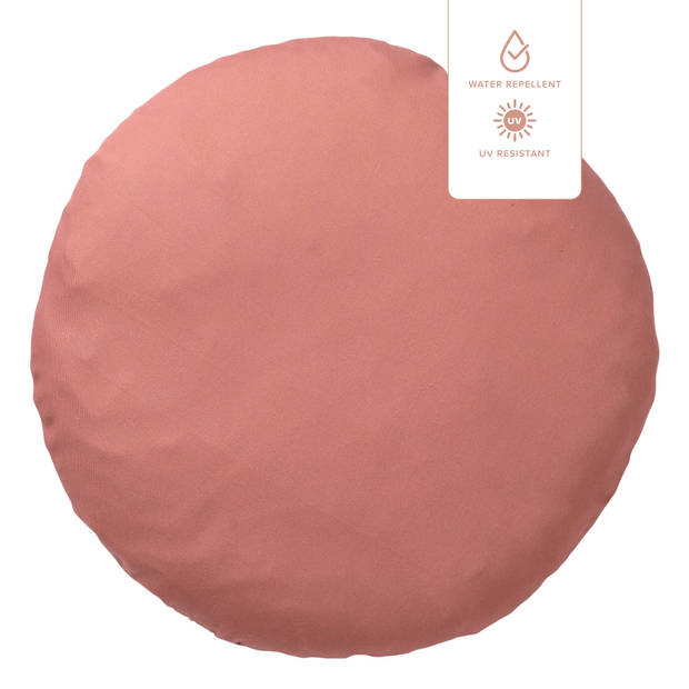 Dutch Decor - SOL - Buitenkussen rond Ø40 cm - waterafstotend en uv-bestendig - Muted Clay - roze