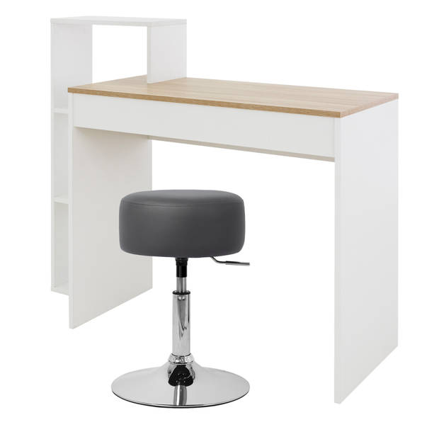 Bureau met legplank 110x72x40 cm Wit/Sonoma Eik Hout ML Design