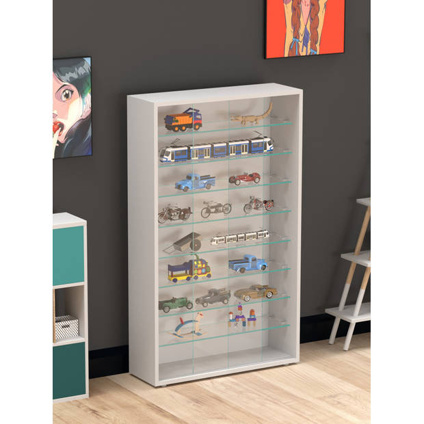 Vitrinekast staande hangende wandvitrine - schuifdeuren - 60 x 105 x 20 cm