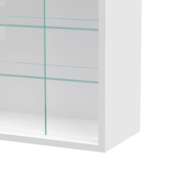 Vitrinekast staande hangende wandvitrine - schuifdeuren - 60 x 105 x 20 cm