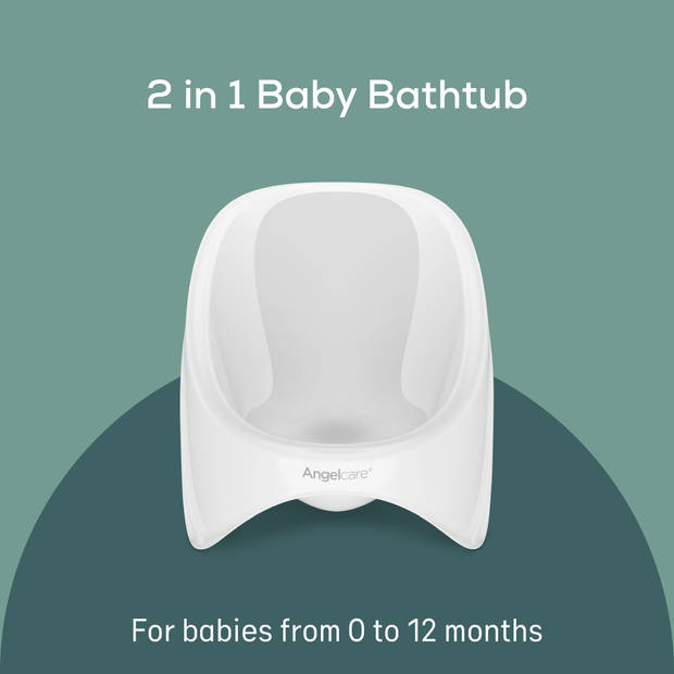 ANGELCARE Baby Bad - 2-in-1 Ergonomisch Babybad - 0-12 maanden - Grijs