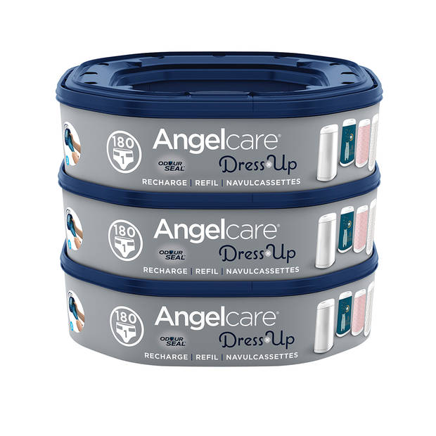 Angelcare Navulling Luieremmer Baby - Achthoekige Navulcassettes Voor Dress Up - 3 Stuks