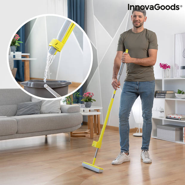 2-in-1 Zelfuitwringende Mop met Spons Wringop InnovaGoods