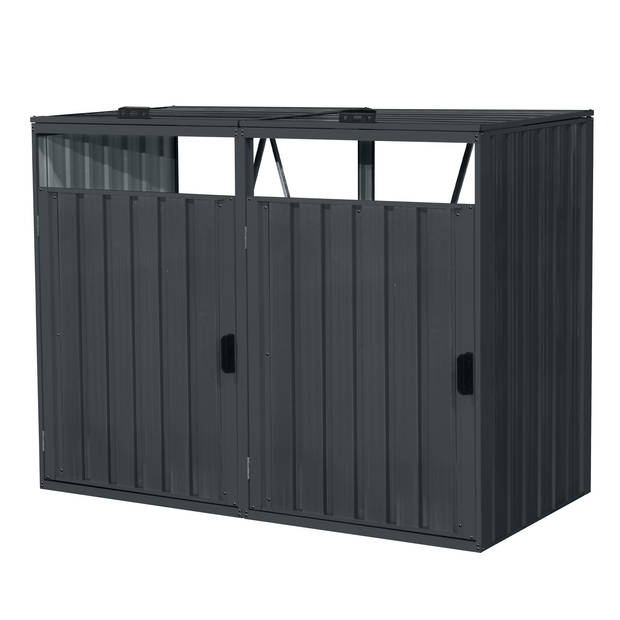 AXI Owen Containerombouw van Metaal Antraciet Kliko ombouw voor 2 containers - Max. 240 - 480L