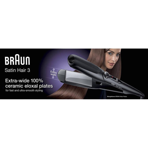 Braun Satin Hair 3 Stijltang - Extra Brede Platen - Snel en Efficiënt Stijlen - ES1