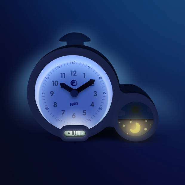 PABOBO Kid'Sleep Clock Slaaptrainer Kinderen - 2-in-1 LED Kinderwekker - Analoog & Digitaal - Roze