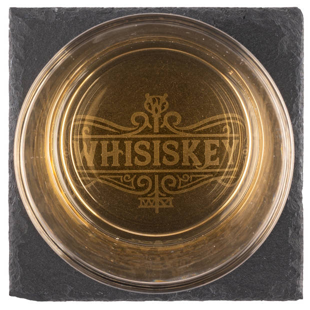 Whisiskey Graniet Onderzetters - 4 Whisky Onderzetters - Onderzetters Voor Glazen - Coasters - Onderzetters