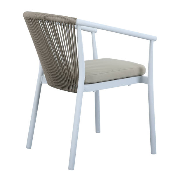 AXI Suvi tuinstoel set van 2 in wit / kaki Tuinstoelen voor Tuinset gemaakt van aluminium & olefin touwen