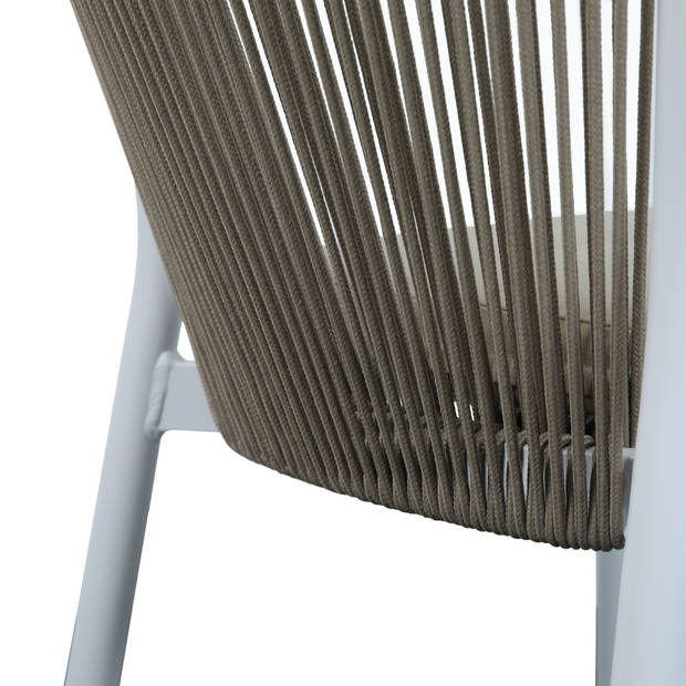 AXI Suvi Tuinset met 4 stoelen in Wit & Teak look Dining set voor tuin in Aluminium / Polywood