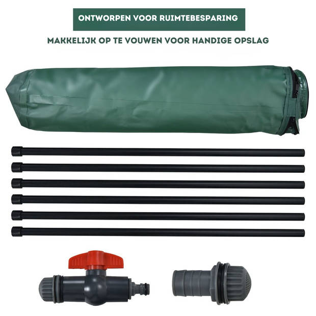 Trendmix 200 L Opvouwbare Regenwatertank / Regenton - PVC met Aftapkraan en Filter - Groen
