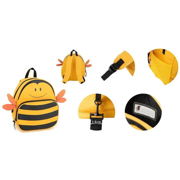 Trendmix 2 delige Ride On Koffer met Wielen inclusief rugtas Bijen geel 47 x 26,5 x 78,5 cm