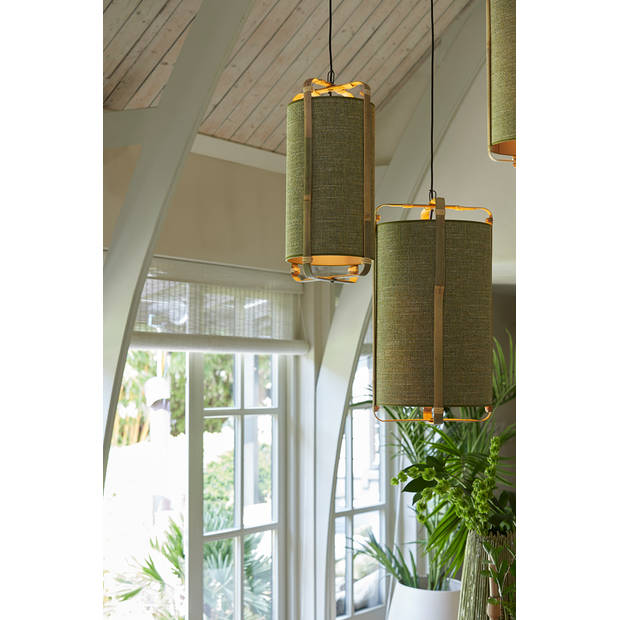 Light & Living - Hanglamp SENDAI - Ø42x70cm - Groen