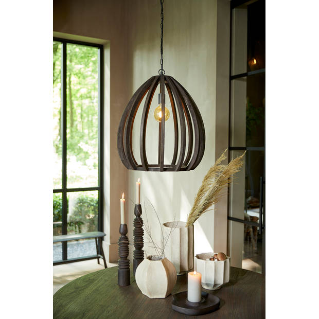 Light & Living - Hanglamp BARSIA - Ø50x54cm - Bruin