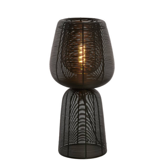 Light & Living - Tafellamp ABOSO - Ø24x54cm - Zwart