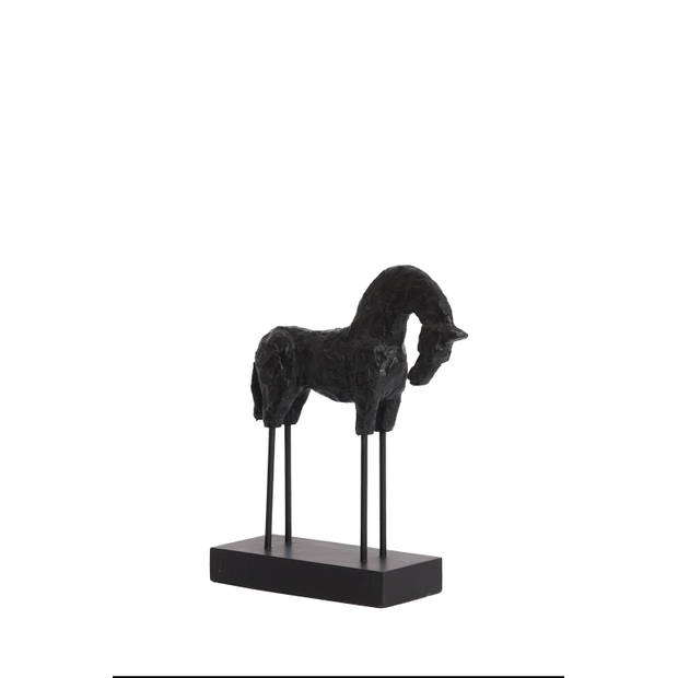 Light & Living - Ornament HORSE - 27x9x31cm - Zwart