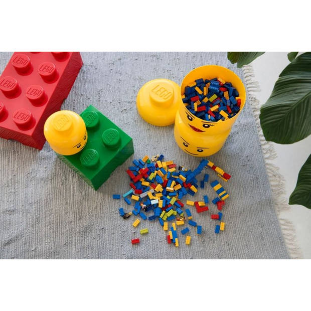 LEGO - Set van 2 - Opbergbox Iconic Hoofd Boy 16 cm, Geel - LEGO