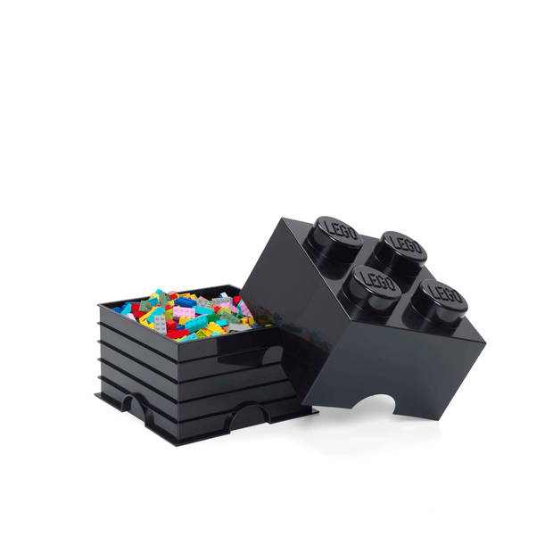 Lego - Opbergbox Brick 4 - Polypropyleen - Zwart