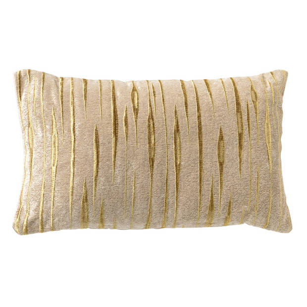 Dutch Decor - CONNOR - Sierkussen 30x50 cm - met subtiel goud accent - Summer Sand - beige en goud