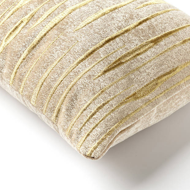 Dutch Decor - CONNOR - Sierkussen 30x50 cm - met subtiel goud accent - Summer Sand - beige en goud