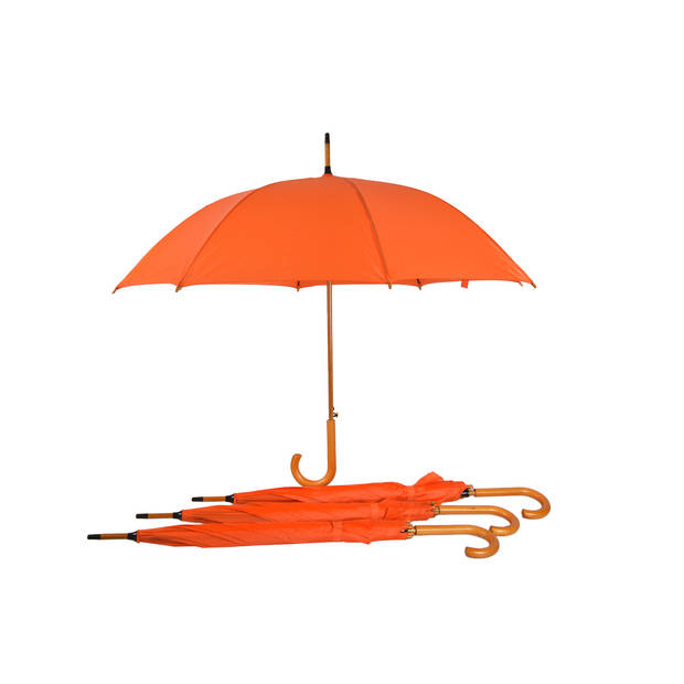 Betrouwbare bescherming: 4 Automatische Oranje Paraplu's (Hoogwaardig Polyester) - Set van 4