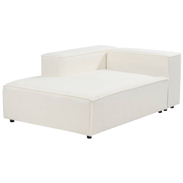 Beliani APRICA - Chaise longue-Wit-Bouclé