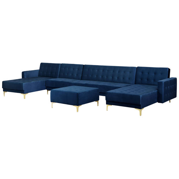 Beliani ABERDEEN - Modulaire Sofa-Blauw-Fluweel