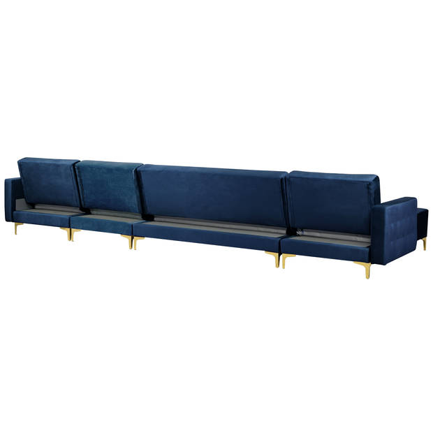 Beliani ABERDEEN - Modulaire Sofa-Blauw-Fluweel