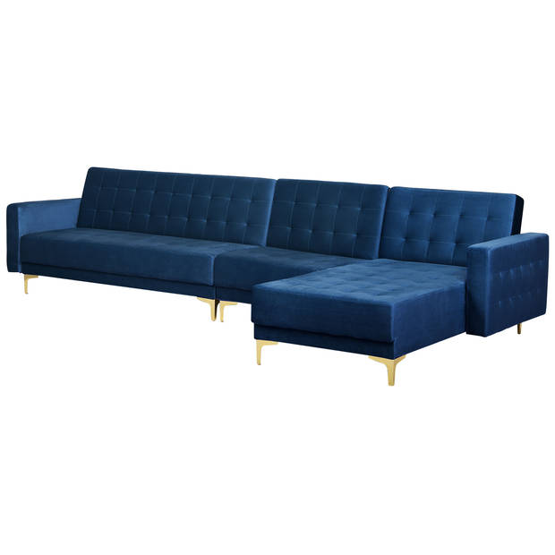 Beliani ABERDEEN - Modulaire Sofa-Blauw-Fluweel