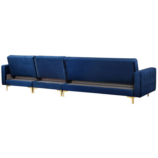 Beliani ABERDEEN - Modulaire Sofa-Blauw-Fluweel