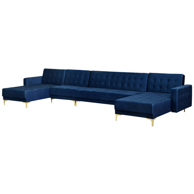 Beliani ABERDEEN - Modulaire Sofa-Blauw-Fluweel