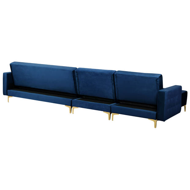 Beliani ABERDEEN - Modulaire Sofa-Blauw-Fluweel