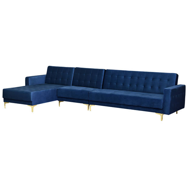 Beliani ABERDEEN - Modulaire Sofa-Blauw-Fluweel