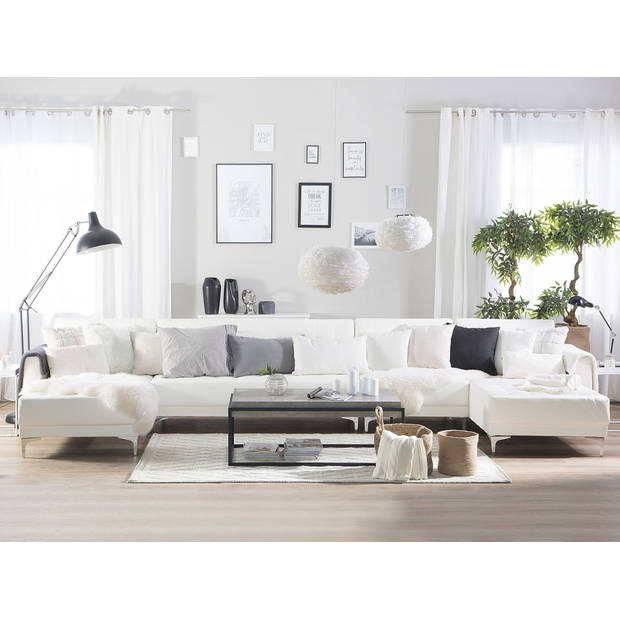 Beliani ABERDEEN - Modulaire Sofa-Wit-Kunstleer