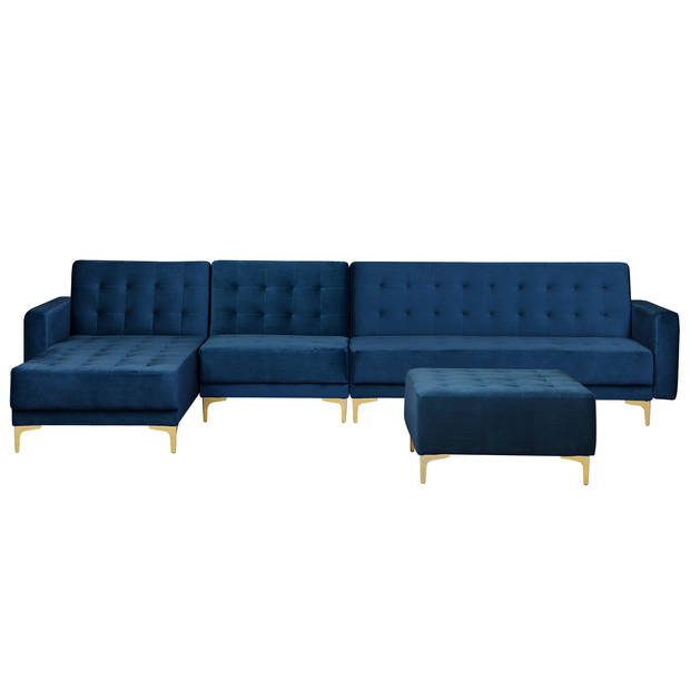 Beliani ABERDEEN - Modulaire Sofa-Blauw-Fluweel