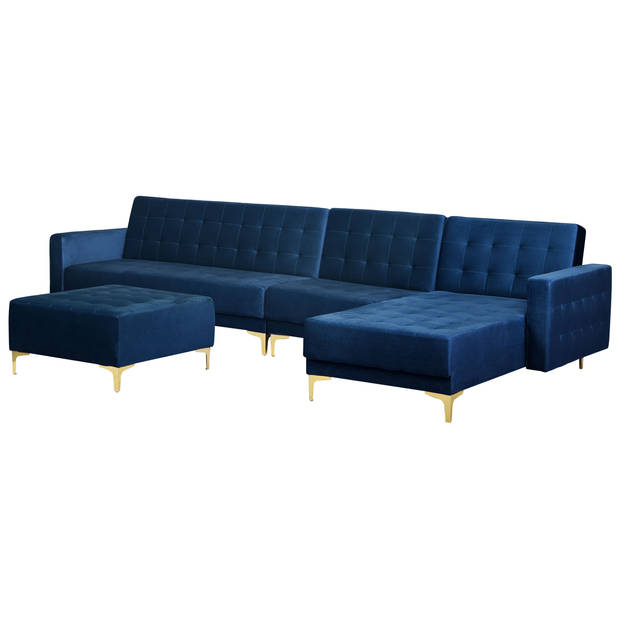 Beliani ABERDEEN - Modulaire Sofa-Blauw-Fluweel