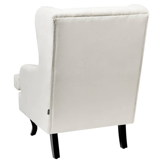 Beliani ALTA - Fauteuil-Wit-Fluweel